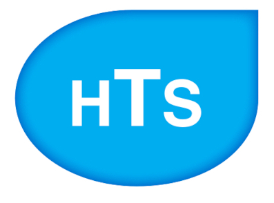 H T S's blue and white logo
